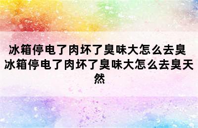 冰箱停电了肉坏了臭味大怎么去臭 冰箱停电了肉坏了臭味大怎么去臭天然